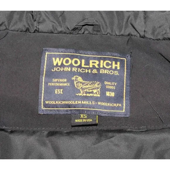 Woolrich Blizzard Black Down Feather Filled Hooded Parka Womens Size XS - Picture 7 of 9